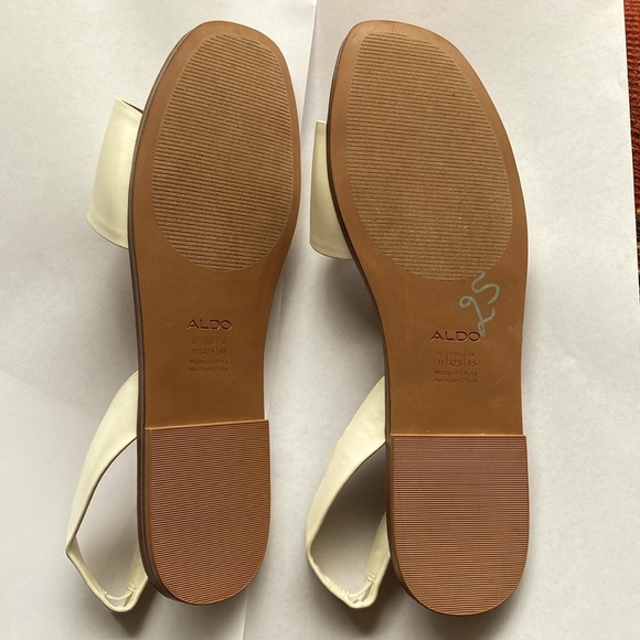 ALDO Women's White Sandals with Gold Accent Size US 11 - Picture 6 of 7